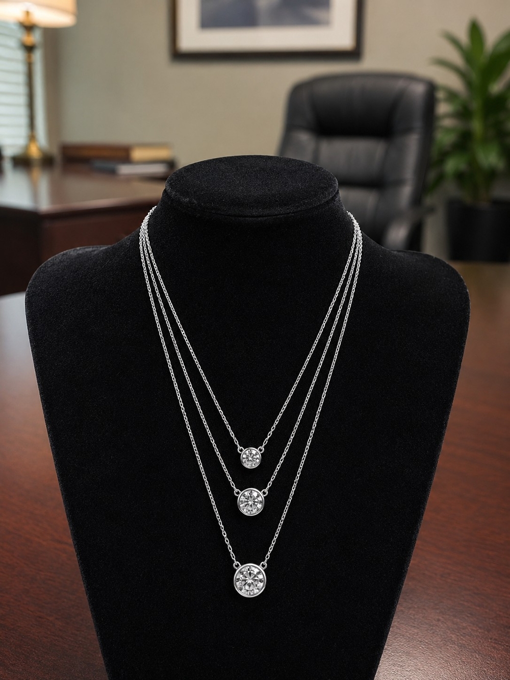 Park Lane Silver Angelic Necklace, Lotus Blossom Earrings, Clear Micro Impressio